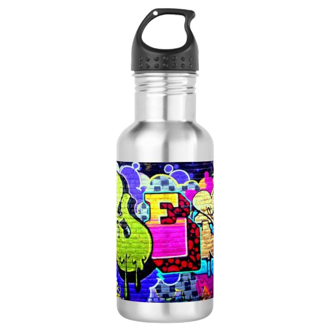 Stainless Steel Water Bottle Yes Graffiti Edelstahlflasche (Vorderseite)
