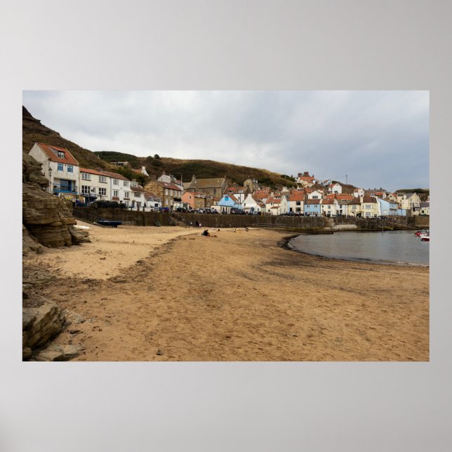 Staithes Harbour Beach and Village Front Poster (Vorne)