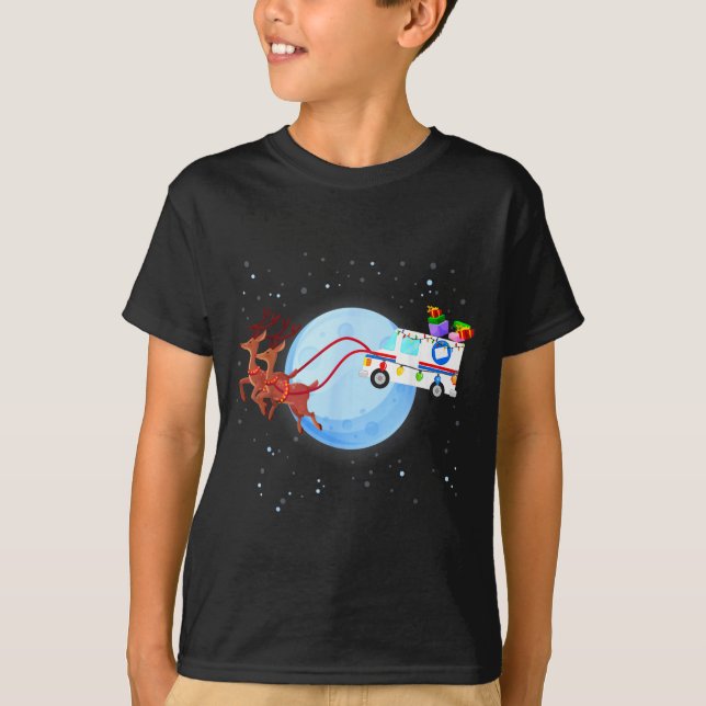 Stal Worker Christmas Mail Truck Funny Mailman Gif T-Shirt (Vorderseite)