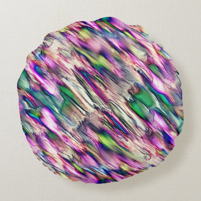 Stalagmite oder Gestein mit blassfarbenen Fels Rundes Kissen (Rückseite)