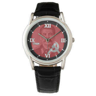 Stalin UdSSR Kommunistische CCCP-Geschichte Schaub Armbanduhr