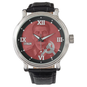 Stalin UdSSR Kommunistische CCCP-Geschichte Schaub Armbanduhr