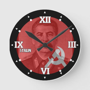 Stalin USSR Communist CCCP History Figure Watch Runde Wanduhr
