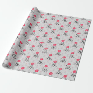 Stalk-Illustrationsdesign für rote Blume Geschenkpapier