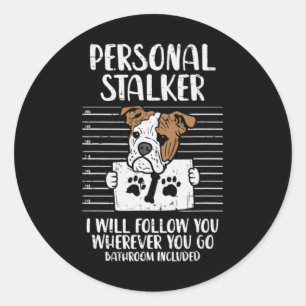 Stalker English Bulldog Fun Runder Aufkleber