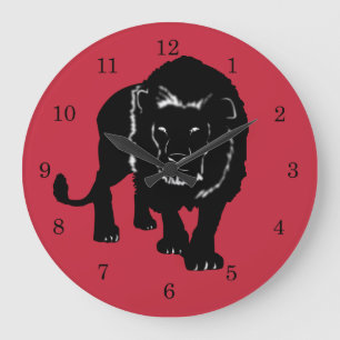 Stalking Lion - Große Wanduhr