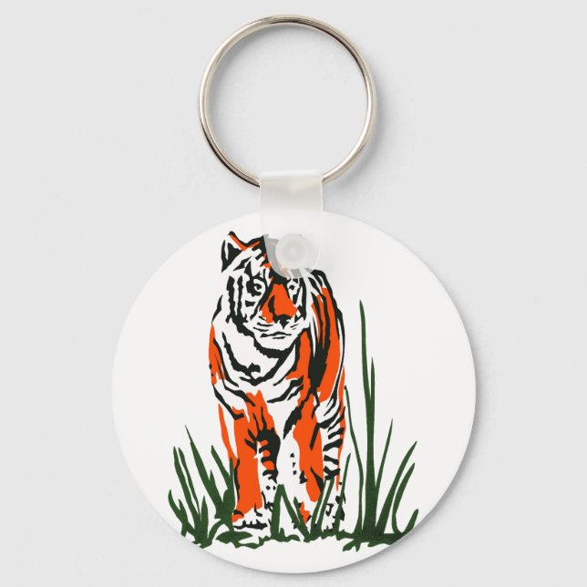 Stalking Tiger Schlüsselanhänger (Vorderseite)