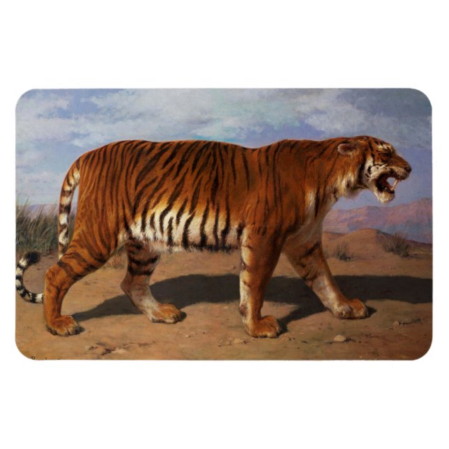 Stalking Tiger (von Rosa Bonheur) Magnet (Horizontal)