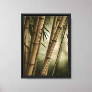 Stalks en bambou Zen Gros plan en toile encadrée I