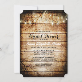 Stall-Holz-String-Lights Rustikales Brautparty Einladung