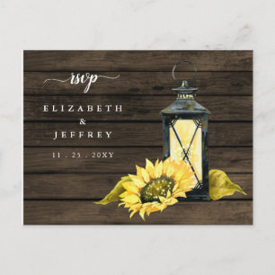 Stall Holz String Lights Sonnenblumen Laterne UAWG Einladungspostkarte