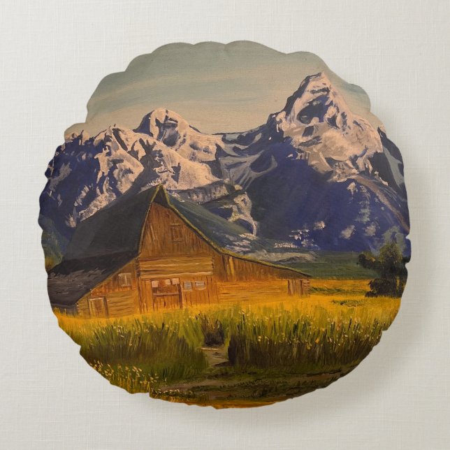 Stall im Grand Teton, von Gary Poling Rundes Kissen (Vorderseite)