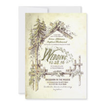Stall im Wald Rustikale Hochzeitseinladungen