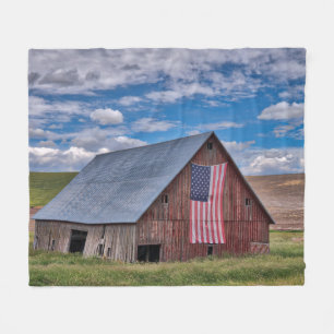Stall mit amerikanischer Flagge Colfax, Washingto Fleecedecke