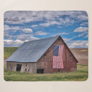 Stall mit amerikanischer Flagge Colfax, Washingto Sherpadecke