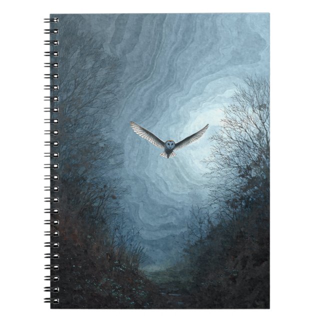 Stall Owl Moonlit Sky Notebook Notizblock (Vorderseite)