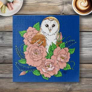 Stall Owl Pink Blume Blau