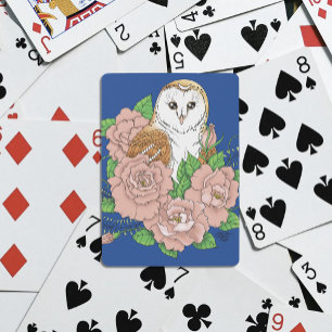 Stall Owl Pink Blume Blau Spielkarten