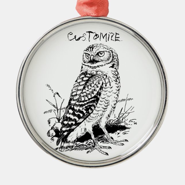 Stall Owl Thunder_Cove Ornament Aus Metall (Vorne)
