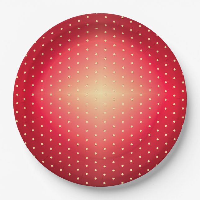 Stall Red und Burgund Pappteller (Vorderseite)