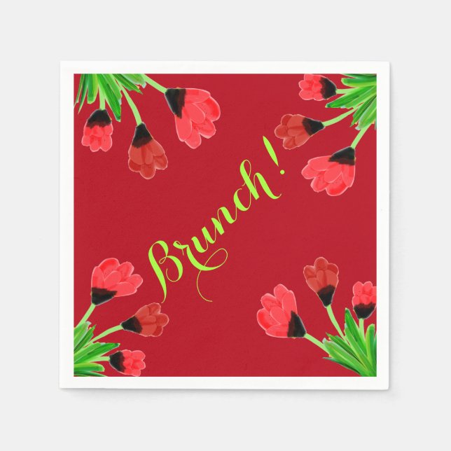 Stall Rot Blumendesigner Serviette (Vorderseite)