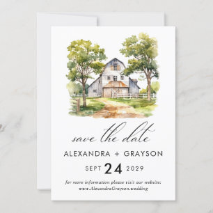 Stall Save the Date, rustikaler Bauernhof QR-Code Einladung