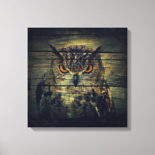 Stall Wood Gothic wild bird Spooky Hoot Uhu Leinwanddruck