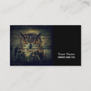 Stall Wood Gothic wild bird Spooky Hoot Uhu Visitenkarte