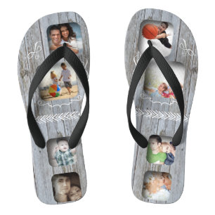 Stall Wood Ihr Personalisiertes FotoCollage Flip Flops