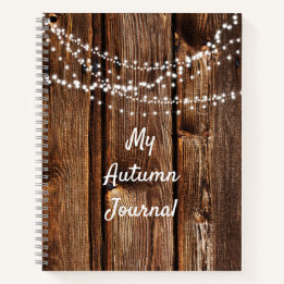 Stall Wood & String Lights Rustic Scrapbook Journa Notizbuch