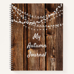 Stall Wood & String Lights Rustic Scrapbook Journa Notizbuch