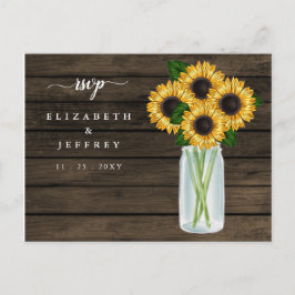 Stall Wood String Lights Sonnenblumen UAWG Einladungspostkarte