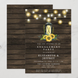 Stall Wood String Lights Sunflower Engagement Part Einladung