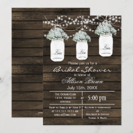 Stallbabys Atemmason Jarsbridal-Dusche Einladung