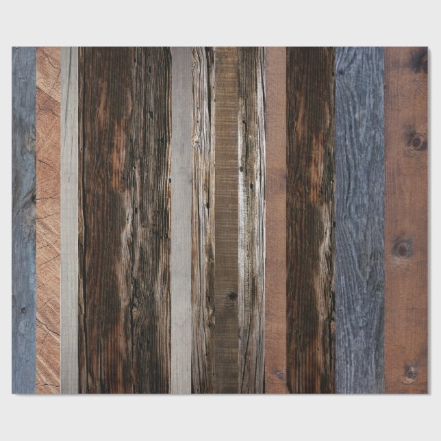 Stallbrett veredelt Holz Rustikales Holz Geschenkpapier (Flach)