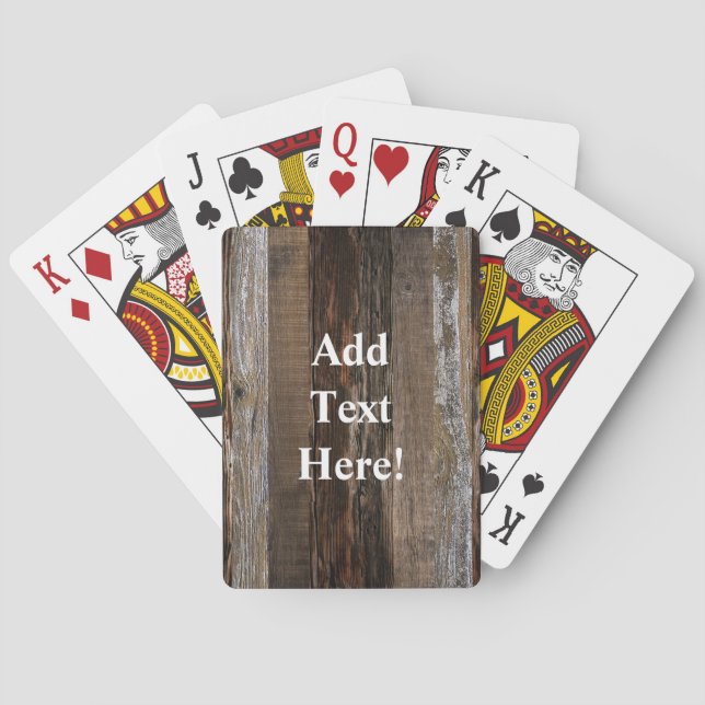 Stallbrett veredelt Holz Rustikales Holz Spielkarten (Rückseite)