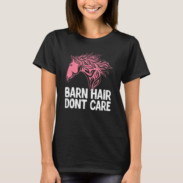 Stallhaar Dont Care Tierpferd T-Shirt (Vorderseite)