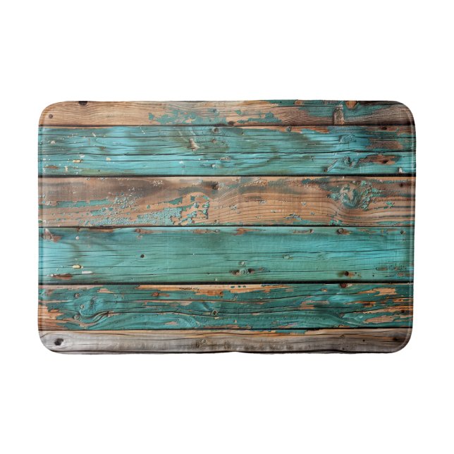 Stallholz Aquamarines Aqua-Shabby Chic Badematte (Vorderseite)