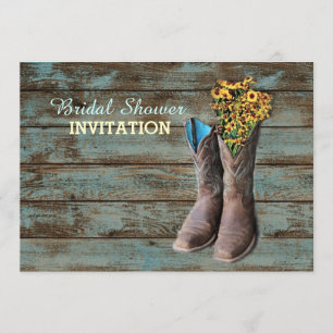Stallholz Cowboystiefel Western Brautparty Einladung