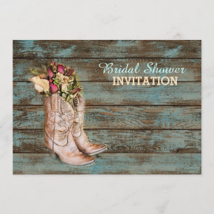 Stallholz Cowboystiefel Western Brautparty Einladung