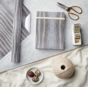Stallholz Graue schwarze Streifen Geschenkpapier