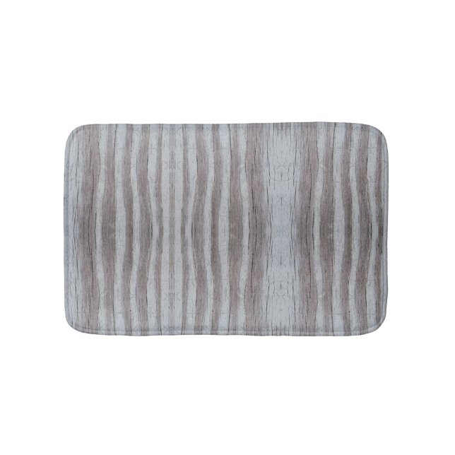 Stallholz Graue schwarze Streifenmatte Badematte (Vorderseite)