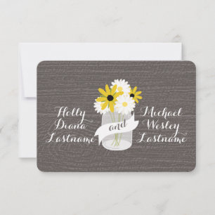 Stallholz Inspiriert Mason Jar + Wildblumen UAWG RSVP Karte