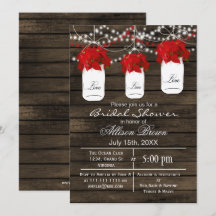 Stallholz Poinsettias Mason Jar Brautparty