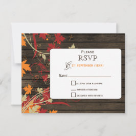 Stallholz Rustikale Herbstlaube Hochzeit rsvp Karte