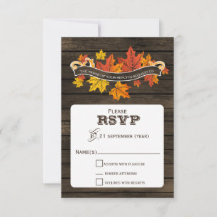 Stallholz Rustikale Hochzeit im Herbst uAwg 3,5 x  RSVP Karte