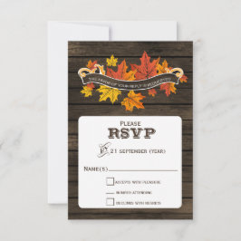 Stallholz Rustikale Hochzeit im Herbst uAwg 3,5 x  RSVP Karte