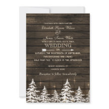 Stallholz Rustikale Pinienbäume Winterhochzeit