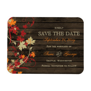 Stallholz Rustische Herbstlaube Hochzeit speichern Magnet