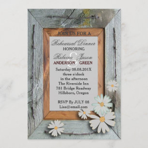 Stallholz Western Land Hochzeit Probe Abendessen Einladung